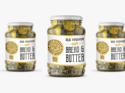 Label Design for Aunt Stella Picckles label packaging packaging design pickles