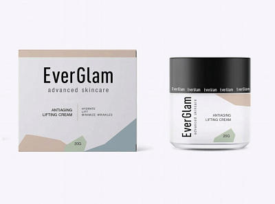 Packaging Design for EverGlam cosmetic face cream label packaging packaging design