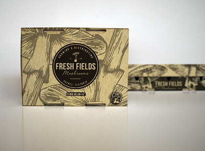 Packaging Design for Fresh Field Mushrooms illustration mushrooms packaging packaging design