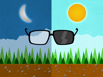 Day & Night Sunglasses day glasses moon mountain night rayban sun sunglasses tree