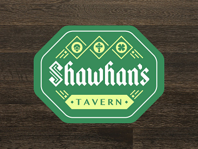 Shawhan's Tavern Logo blackletter branding celtic irish logo typography