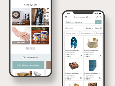 Handmade & Co 1 handcrafted handmade mobile ui