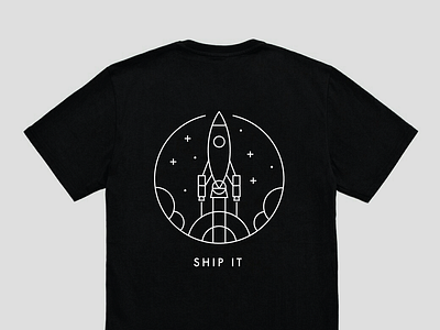 Rocket Ship It geometric illustration lineart rocket t shirt