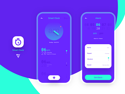 Smart Clock App branding clock design icon logo ui ux