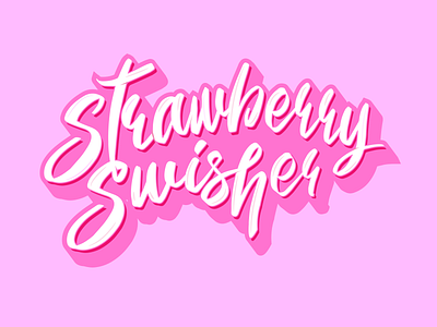 Type Design: Strawberry Swisher branding cursive dance gaving dance design dgd girly logo pink strawberry swisher type typography