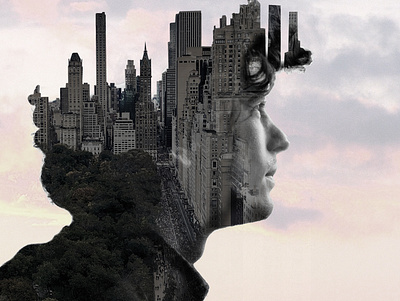 A thought double exposure graphic design photo editing photography photshop