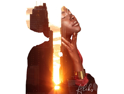 Sunset in the city double exposure graphic design photo edit photography photoshop