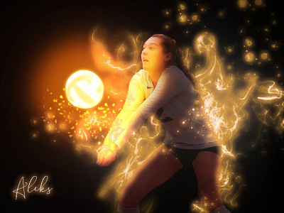 Glow volleyball double exposure graphic design photo edit photo editing photography photoshop