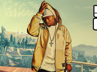 50cent in GTA effect graphic design gta photo edit photo editing photography photoshop