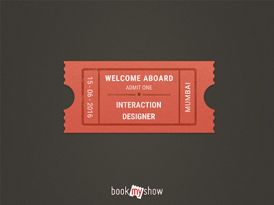 BookMyShow: Welcome Aboard Ticket Stub bookmyshow design email theme photoshop welcome aboard