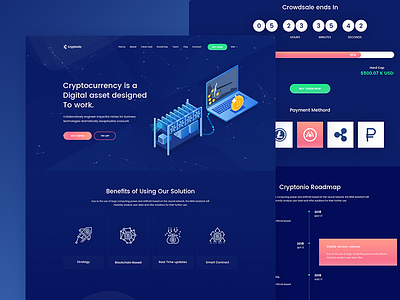 Cryptocurrency Landing Page template V-3