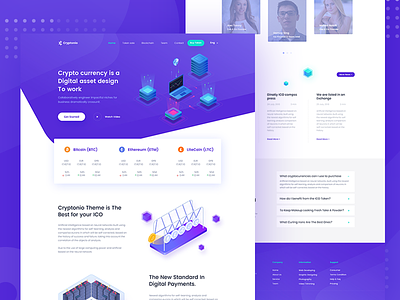Cryptocurrency Landing Page template V-4 bitcoin blockchain coin currency crypto currency currency currency exchange digital currency exchange exchange currency ico litecoin mining online wallet