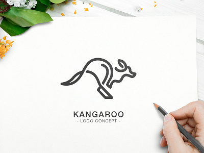 Kangaroo branding design flat icon illustration kangaroo kangaroo logo logo vector