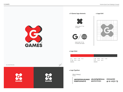 X-GAMES Logo Concept branding concept design flat icon logo logo mark negative space redesign sports logo