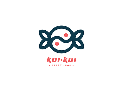 KOI-KOI Logo branding candy candy logo candy shop design icon illustration koi koi fish koi logo lineart logo logo for sale yin yang