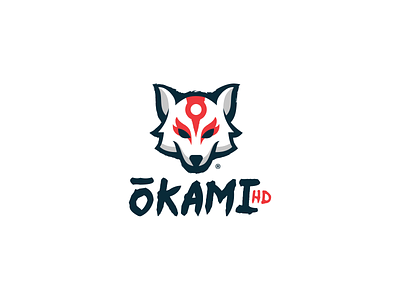 Okami HD Logo Concept amaterasu amaterasu logo branding design icon illustration logo logodesign okami okami hd logo okami logo rebrand wolf wolf logo