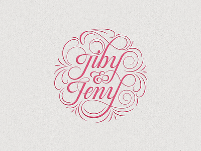Wedding Logo - Jiby & Jeny calligraphy colour design lettering logo logo design pad printing pink print making printing typography wedding