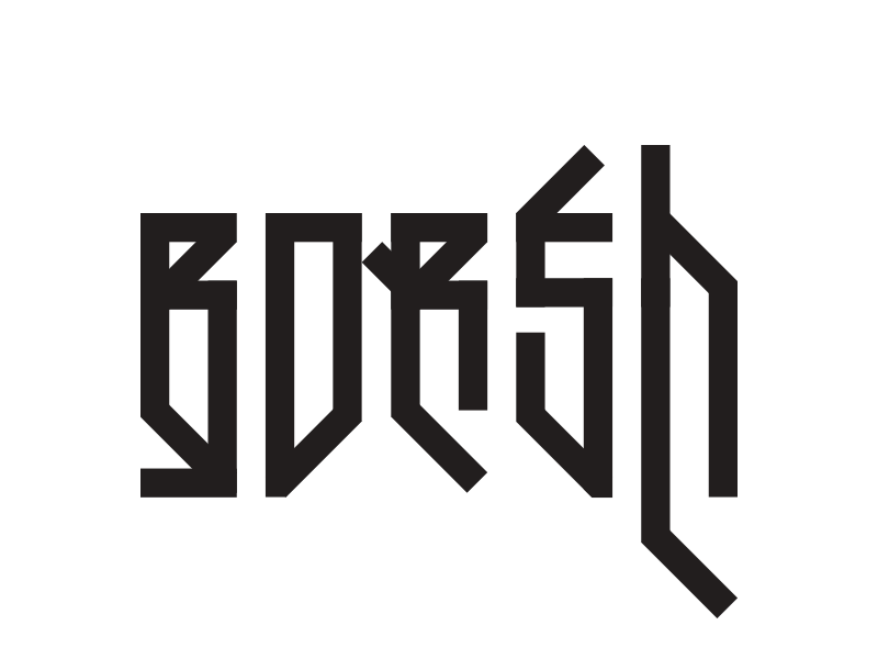 Borsh borsh glitch lettering logo