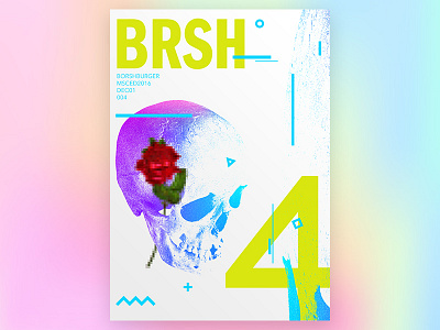 Borsh abstract poster, msced 004 abstract borsh gradient mesh msced pixel poster rose skull typography
