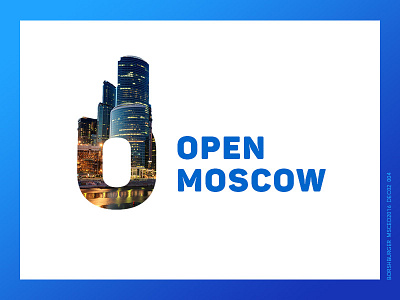 Open Moscow Logo branding double exposure eddect letter logo mask moscow travel