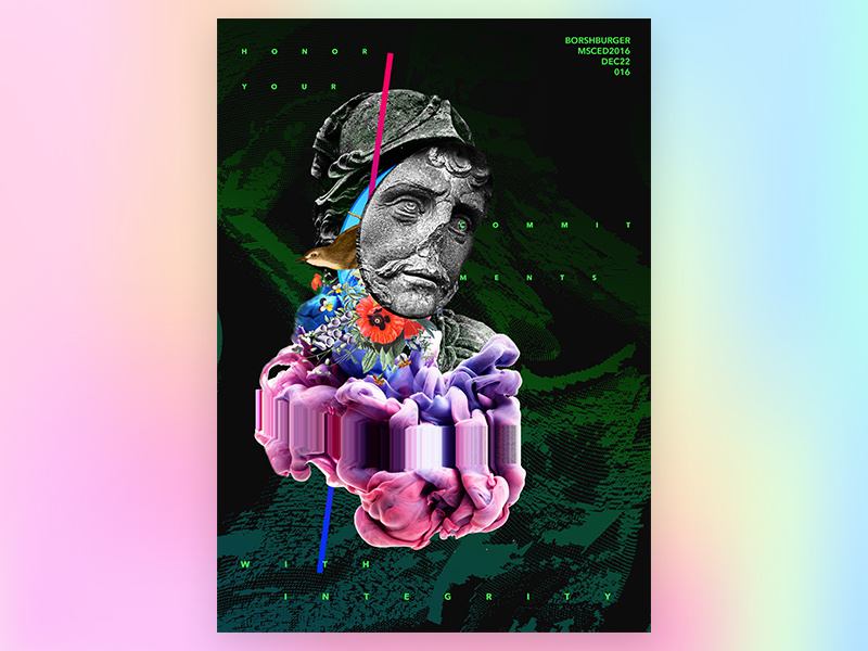 Abstract poster, msced 016 ink msced abstract gradient webpunk colorful noise type typography