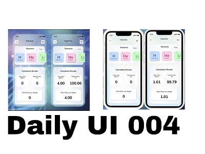 Molecular Weight Calculator #DAILYUI #004