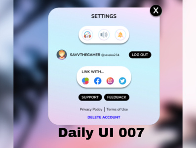 Settings #DailyUI 007