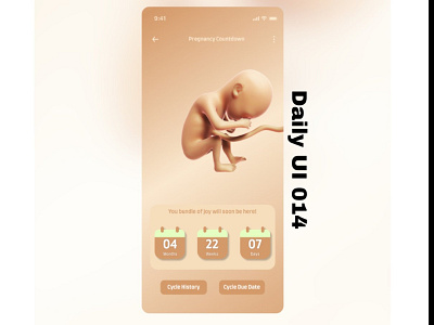 Pregnancy Countdown Timer 014 baby countdown dailyui dailyui014 design figma illustration pregnant prototype timer ui