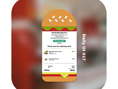Email Receipt #DAILYUI 017 017 branding burger dailyui design emailreceipt figma illustration khrys order prototype receipt ui