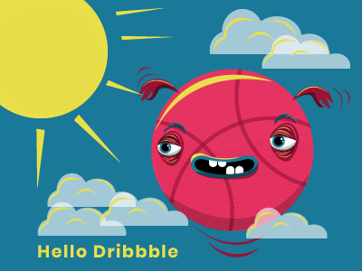 Dribbble 01 clouds debut dribbble flying hello summer sun