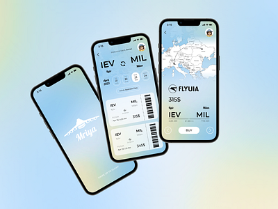 'Mriya' flight ticket app design