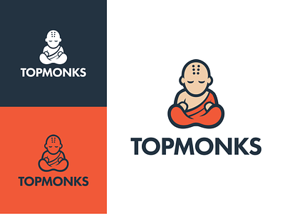 Topmonks company logo branding character design illustration logo logo design logotype monk vector