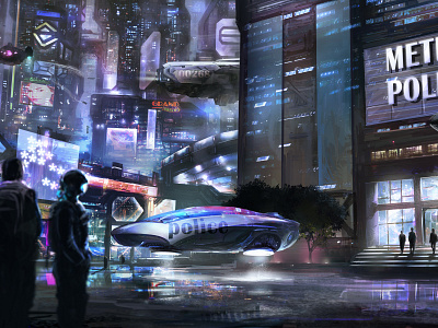 Sci-Fi City futuristic city sci fi sci fi city illustration sci fi concept art