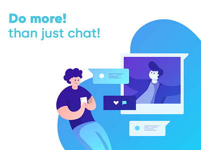 Chat App - Blue Color illustration app blue chat app design illustraion illustrator webrtc