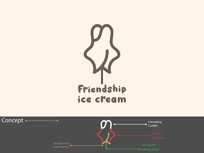 Friendship ice cream logo design