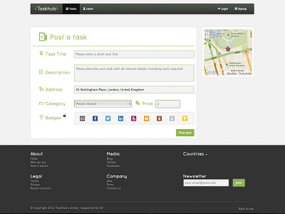 Post a task badges form maps post task taskhub ux