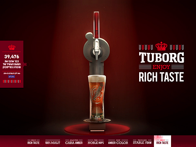 Tuborg Rich Taste 3d art direction beer tuborg ui ux