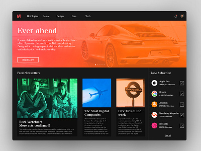 News Magazine app articles design follow glow magazine news newsletter subscribe