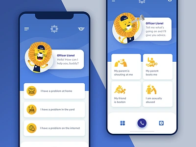 Police Application - Kids Guide app application clean design domestic violence iphone kids lion mobile police ui ux