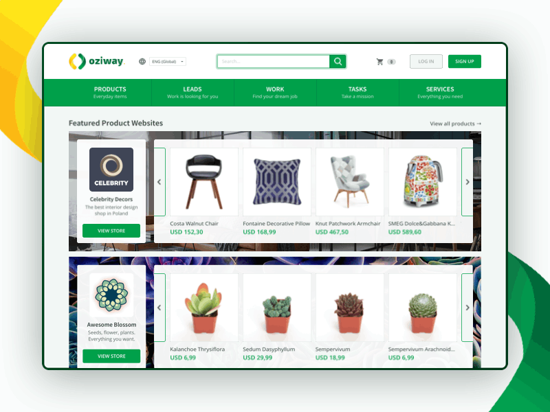 Oziway New National Homepage animation design earning ecommerce homepage market place oziway platform principle product shop sketch store ui ux web webshop webside