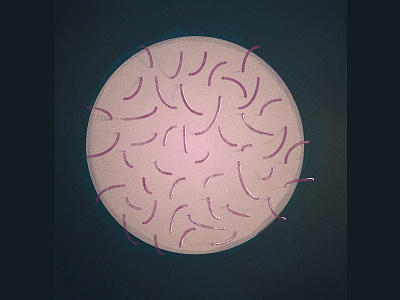 Hairy arm under a microscope design digital drawing illustration