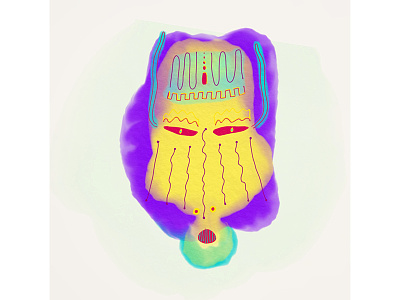 Neon Shaman character design drawing illustration