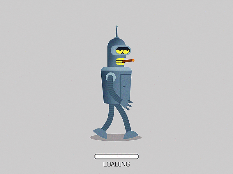 Bender (Animation) after effects animation animation bender flat futurama illustration