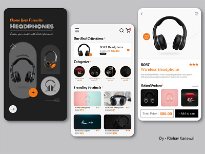 Buying your favorite headphones become easy - Mobile App UI