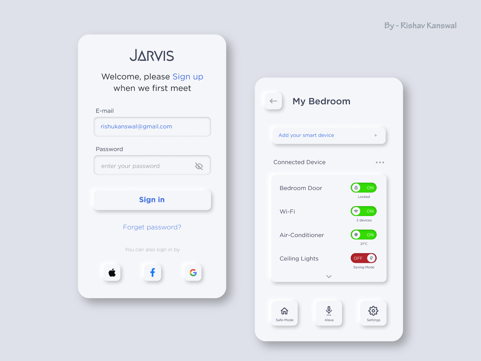 Jarvis - Smart Home App UI Interface by rishav kanswal on Dribbble