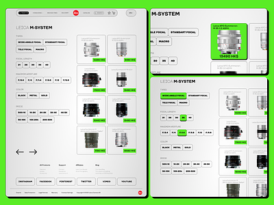 ONLINE MARKET /CAMERA /LEICA camera catalog electronic product fresh leica minimal new ui web design