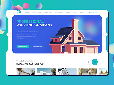 Landing page for house washing company banner cleaning service fresh design graphic design home page landing landing page new design ui ux washing company web design