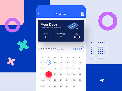 Mobile Application - Take your medicine - Calendar View