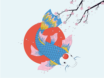 Koi fish 🌊 graphic design illustration illustree