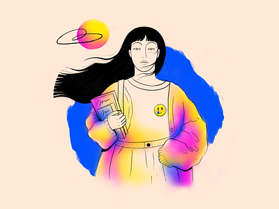 🌑✨ design girl illustration